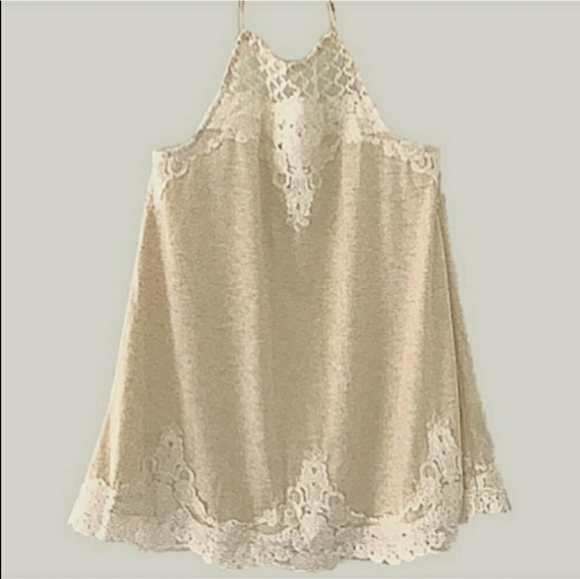 Maurices cream white lace halter top